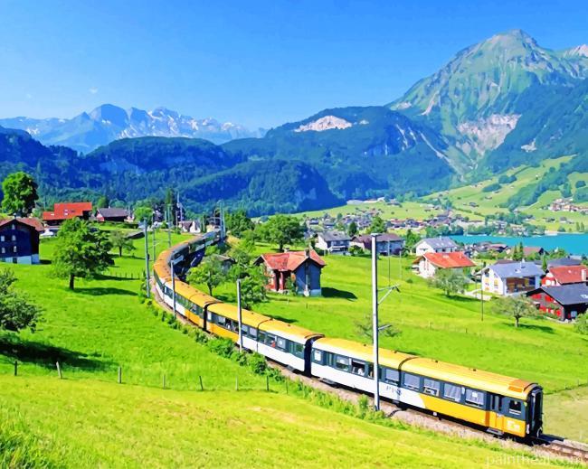 Train Golden Pass Painting By Numbers Kits