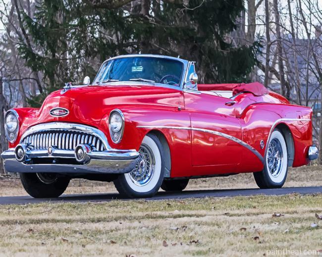 Red 1953 Skylark Convertible Painting By Numbers Kits