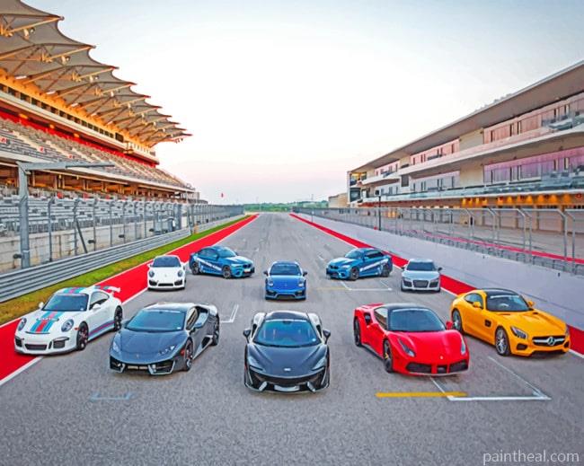 Super Cars Parked Painting By Numbers Kits