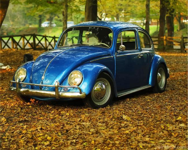 Vintage Blue Car Painting By Numbers Kits