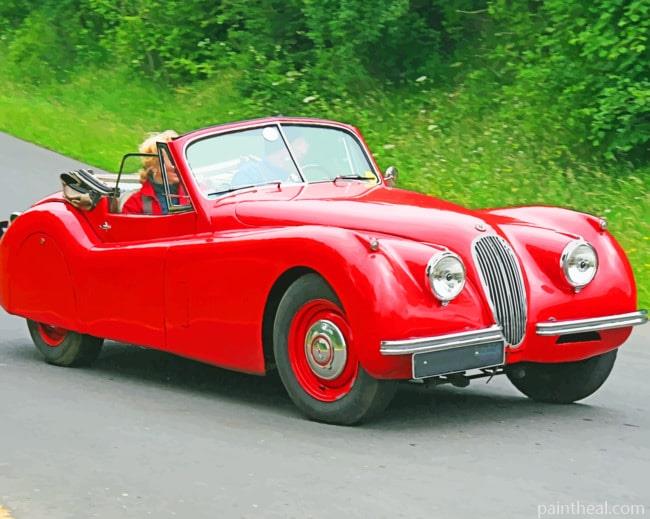 Jaguar Roadster Car Painting By Numbers Kits