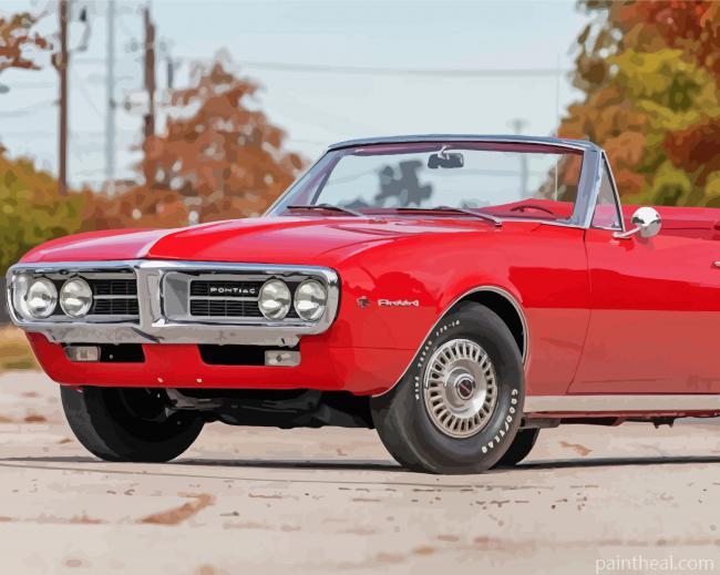 Red Firebird Car Painting By Numbers Kits