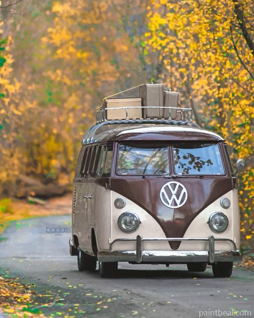 Autumn Old VW Van Painting By Numbers Kits