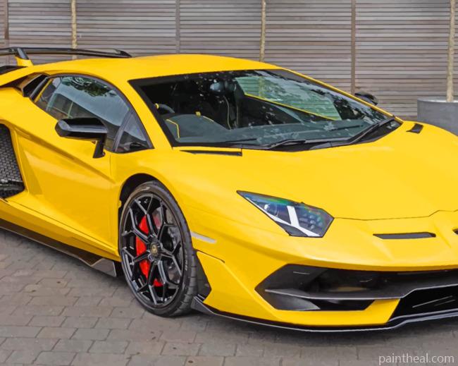 Yellow Lamborghini Painting By Numbers Kits