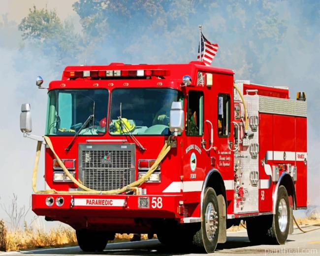 American Fire Truck Painting By Numbers Kits