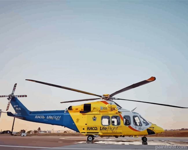 Yellow And Blue Lifeflight Painting By Numbers Kits