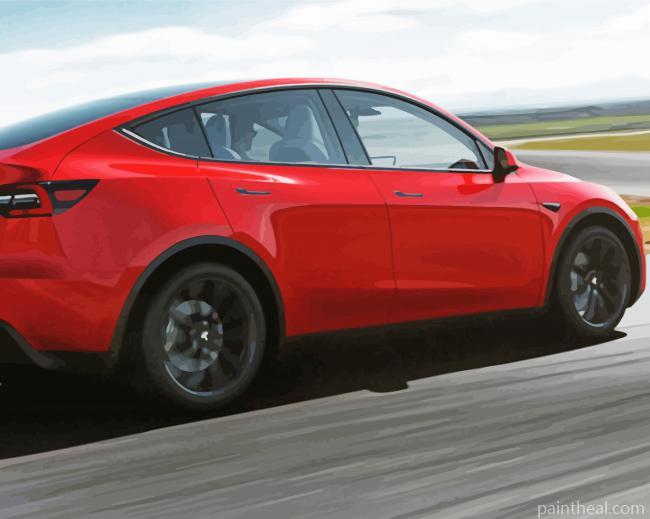 Red Tesla Y Painting By Numbers Kits