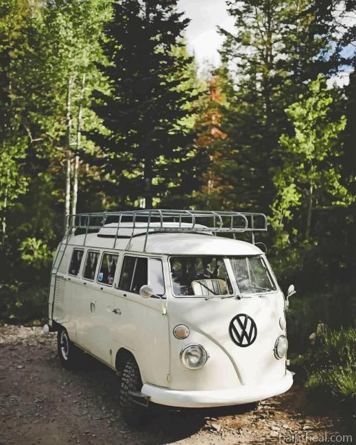 White VW Bus Painting By Numbers Kits