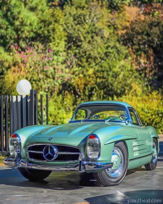 Green Classic Mercedes Painting By Numbers Kits
