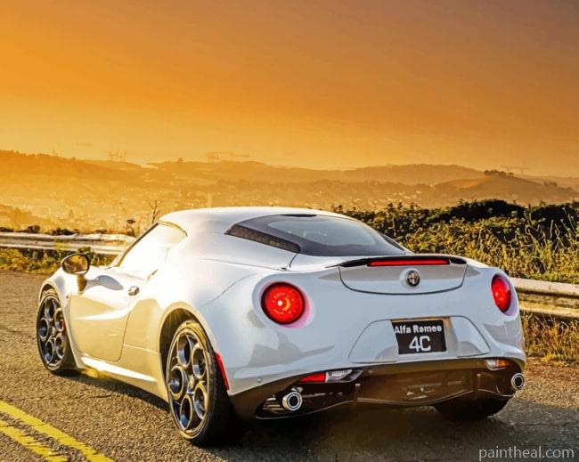 White Alfa Romeo Painting By Numbers Kits
