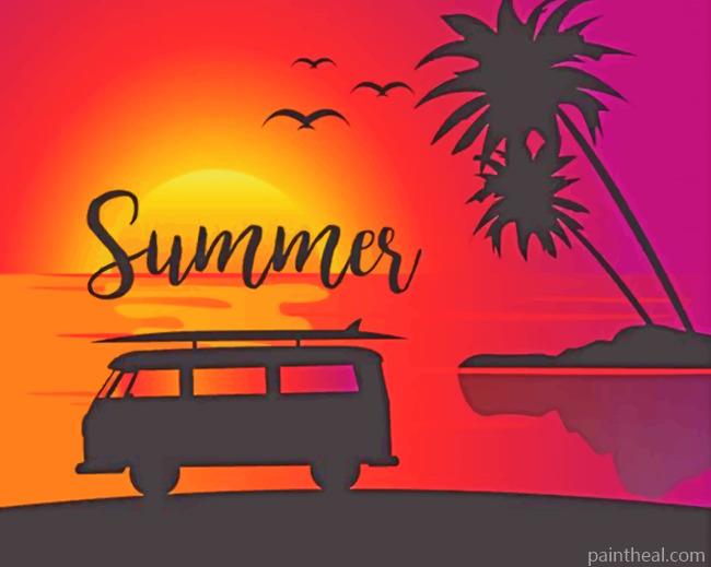 Aesthetic Car Silhouette Painting By Numbers Kits