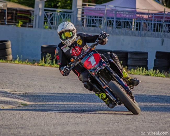 Black Dirt Bike Racing Painting By Numbers Kits