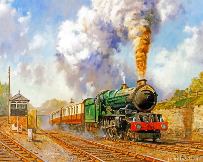 Aesthetic Steam Train Painting By Numbers Kits