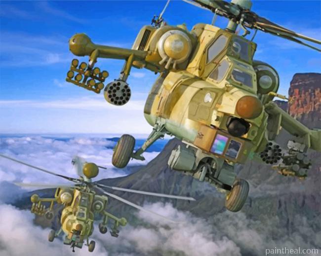 Flying Helicopters Painting By Numbers Kits