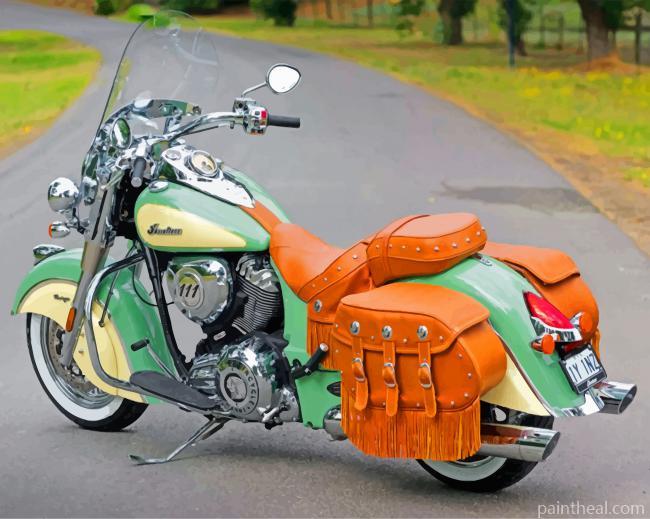 Green Chief Motorcycle Painting By Numbers Kits