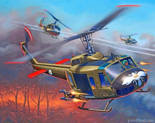 War Helicopters Painting By Numbers Kits