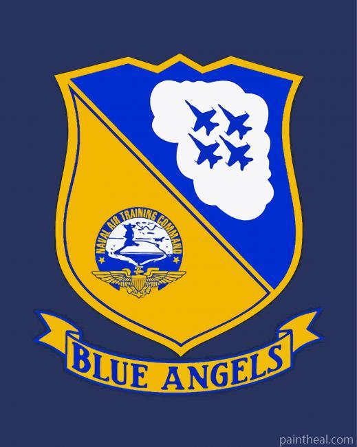 Navy Blue Angels Logo Painting By Numbers Kits