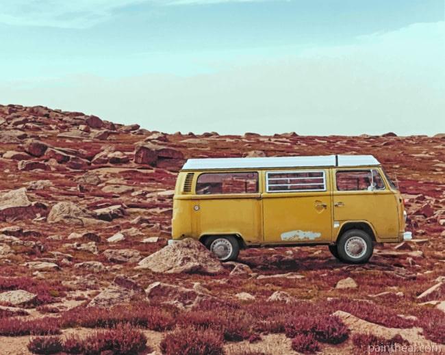 Yellow Mini Bus Painting By Numbers Kits