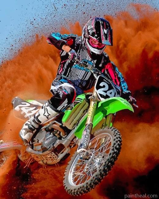 Motorcyclist Dirt Biker Painting By Numbers Kits