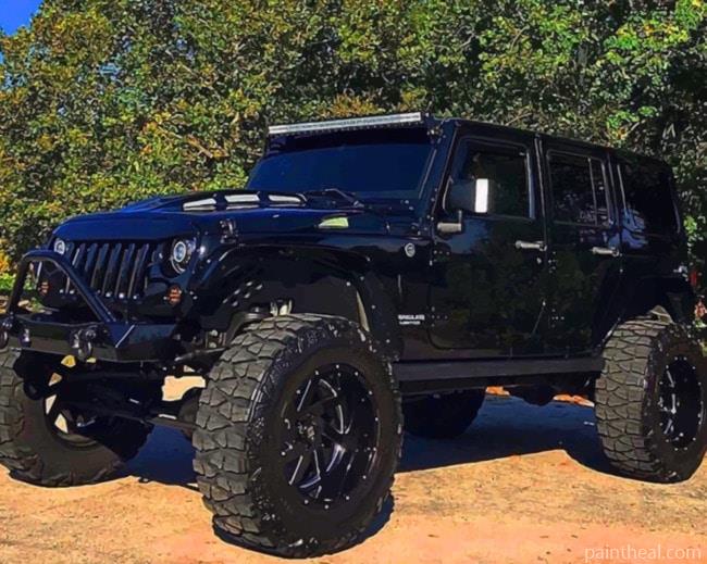 Black Jeep Car Painting By Numbers Kits