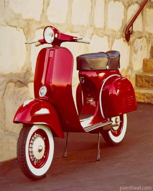 Red Vespa Painting By Numbers Kits