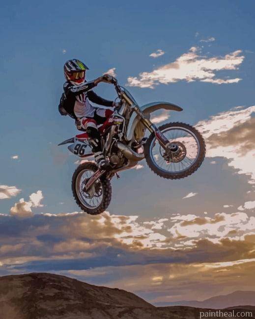 Flying Motocross Painting By Numbers Kits