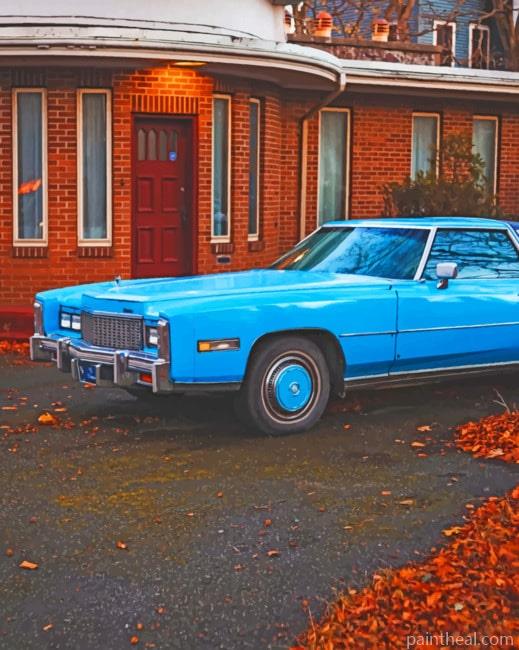 Antique Blue Cadillac Painting By Numbers Kits