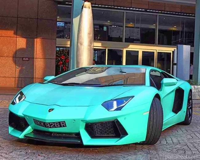 Blue Lamborghini Painting By Numbers Kits