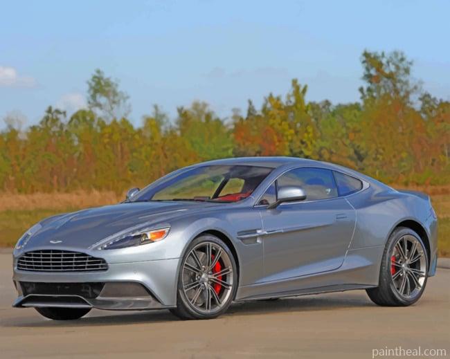 Grey Aston Martin Vanquish Painting By Numbers Kits