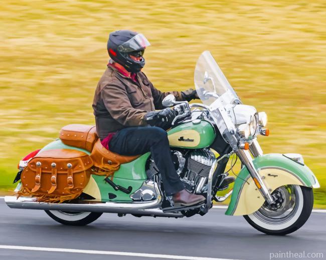 Indian Chief Motorcycle Painting By Numbers Kits