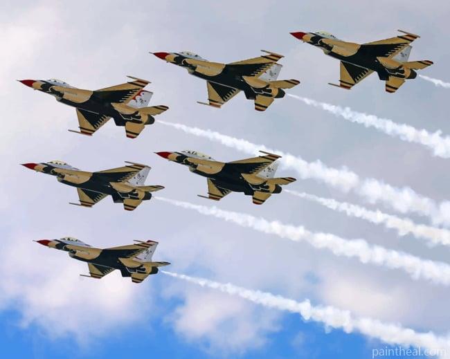 Military Airplanes In The Sky Painting By Numbers Kits