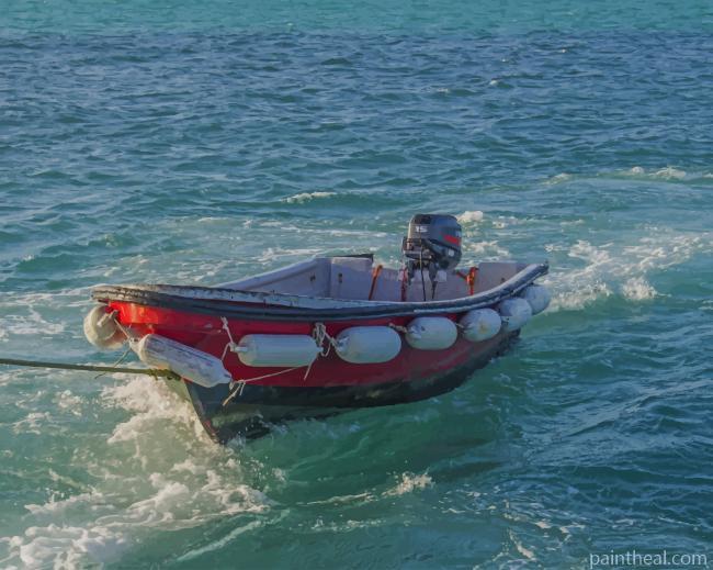 Boat Towed In Water Painting By Numbers Kits