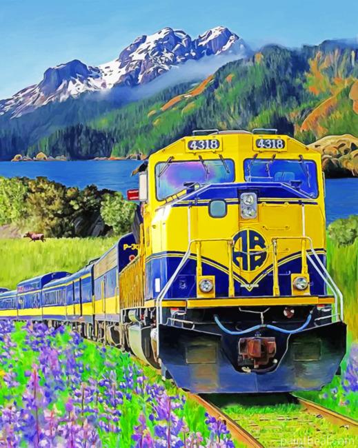Train In Snow Painting By Numbers Kits