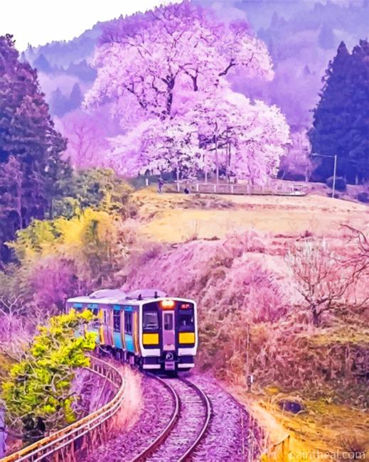 Train In Japan Painting By Numbers Kits