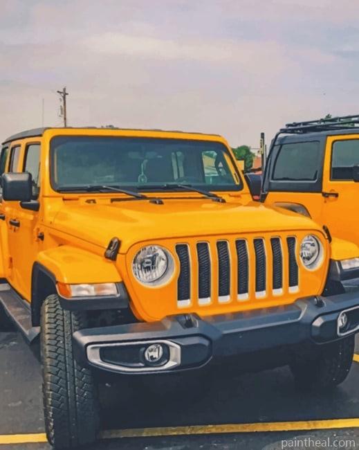 Yellow Jeep Patriot Painting By Numbers Kits