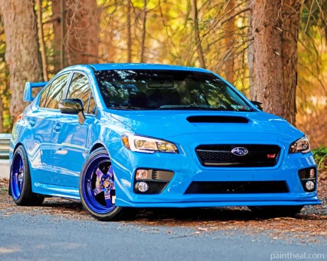 Subaru Blue Car Painting By Numbers Kits