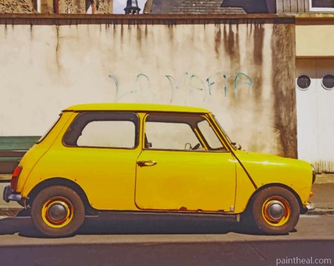 Antique Yellow Fiat Painting By Numbers Kits