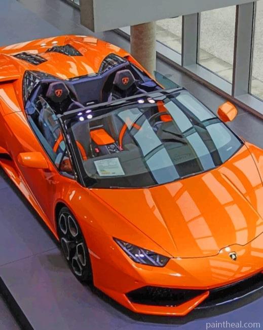 Orange Lamborghini Huracan Painting By Numbers Kits