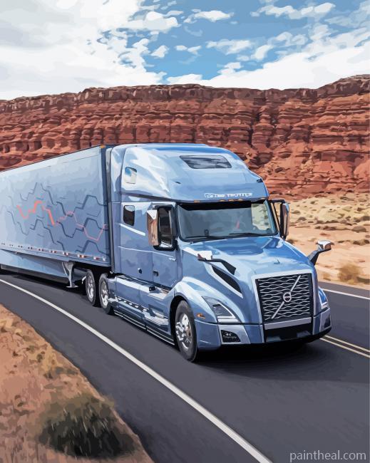 Grey Semi Truck Painting By Numbers Kits
