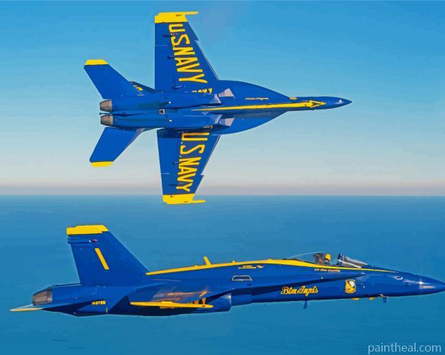 Navy Blue Angels Painting By Numbers Kits