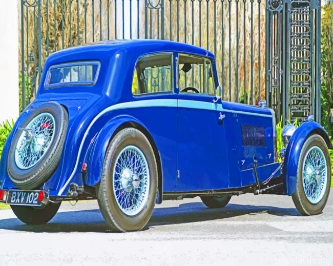 Classic Blue Aston Car Painting By Numbers Kits