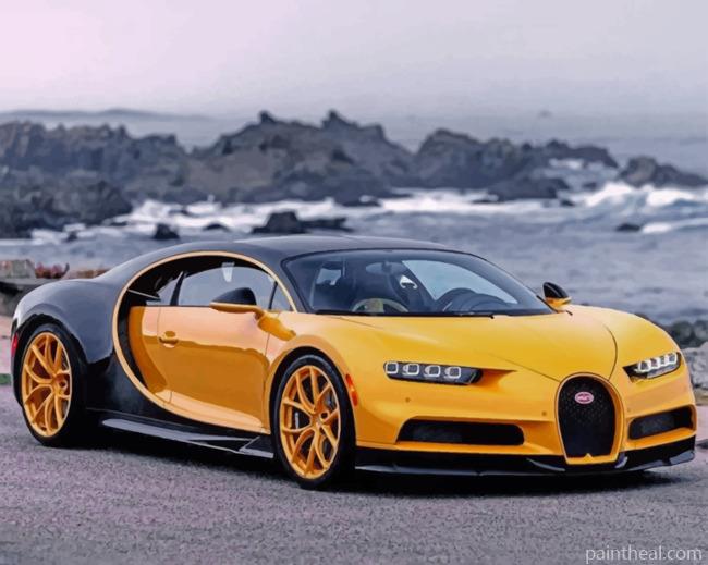 Yellow And Black Bugatti Painting By Numbers Kits