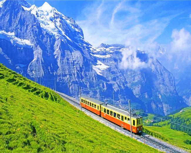 Switzerland Train Passage Painting By Numbers Kits