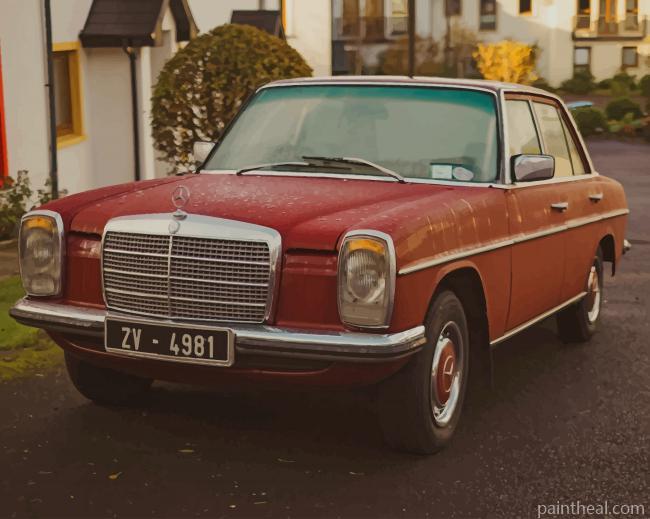 Old Red Mercedes Benz Painting By Numbers Kits