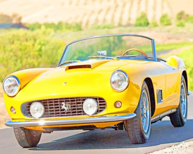 Classic Yellow Vintage Car Painting By Numbers Kits