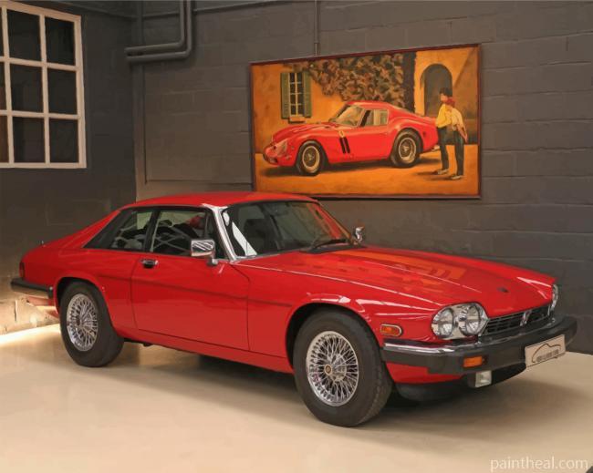 Classy Red Jaguar Xjs Painting By Numbers Kits