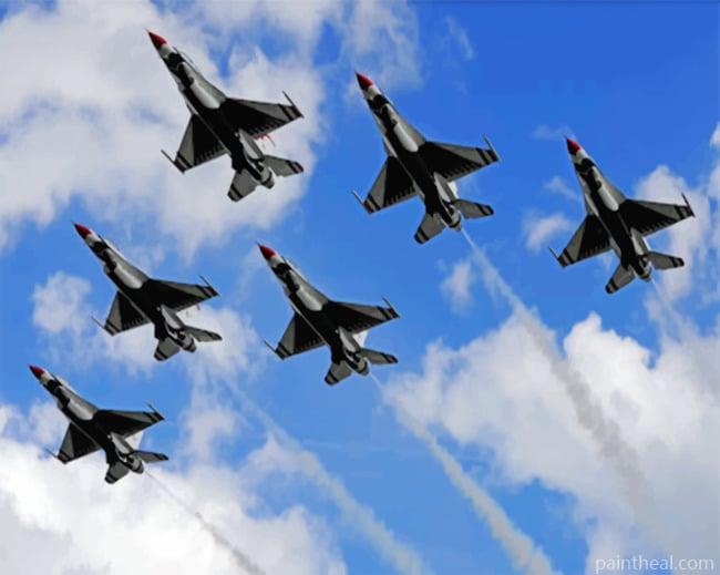 Military Airplanes Flying Painting By Numbers Kits