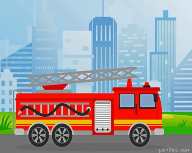 Fire Truck Toy Painting By Numbers Kits