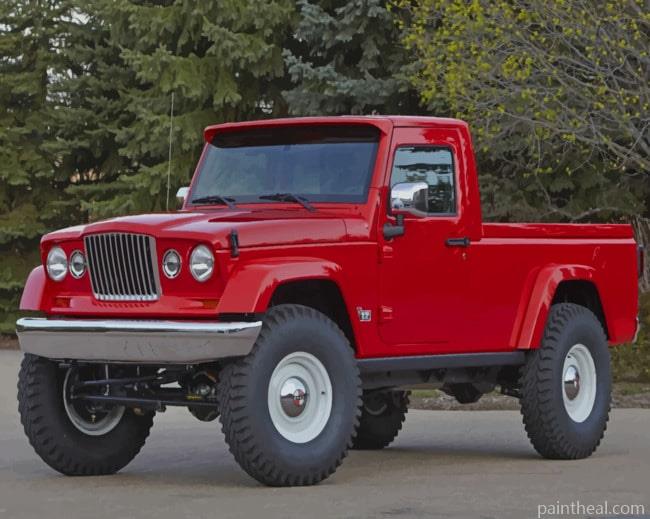 Red Jeep J12 Concept Car Painting By Numbers Kits