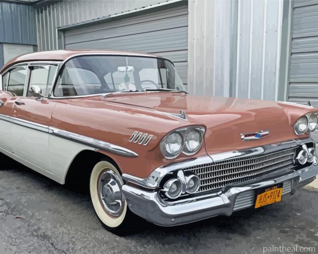 Brown 1958 Chevy Bel Air Painting By Numbers Kits